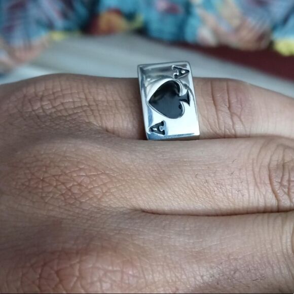 Poker Spade Ace Stainless Steel Ring ♠️ - Picture 5 of 6